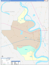 West-Baton-Rouge Color Cast<br>Wall Map
